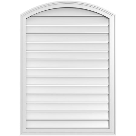 Ekena Millwork Arch Top Surface Mount PVC Gable Vent: Non-Functional, w/2"W x 1-1/2"P Brickmould Frame, 30"W x 40"H GVPAR30X4002SN